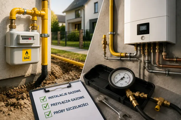 Instalacje gazowe, przyłącza gazu i próby szczelności w budynku