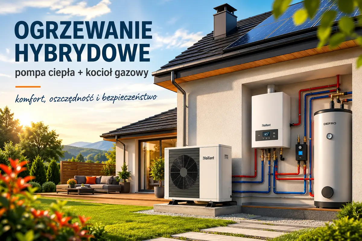 Ogrzewanie hybrydowe - pompa ciepła i kocioł gazowy w instalacji grzewczej Śląsk Cieszyński